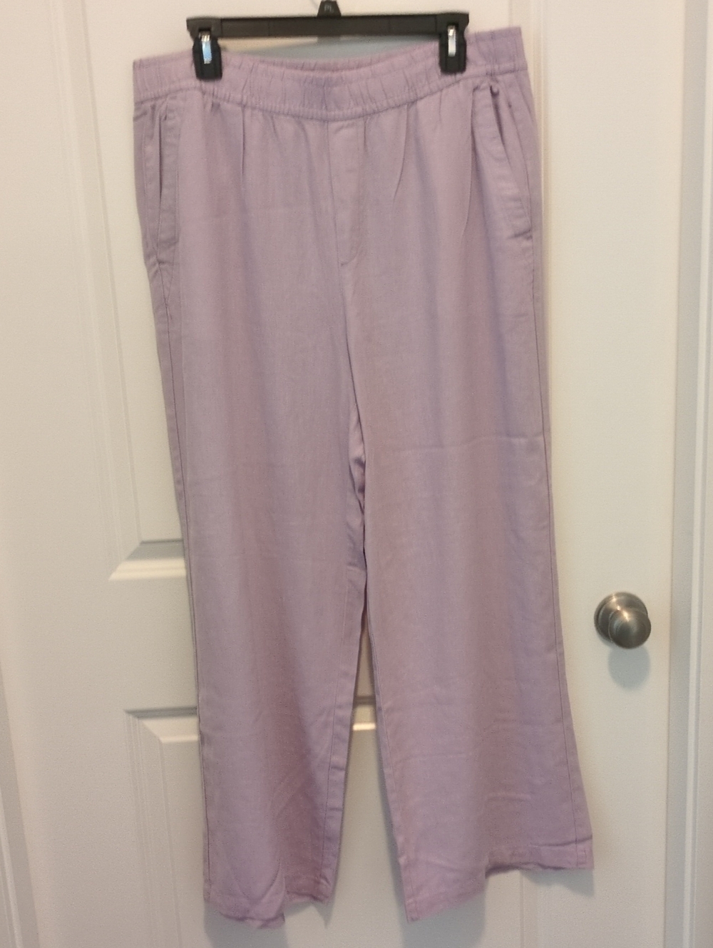 Wide Leg Lavender Linen Pants - Size Large